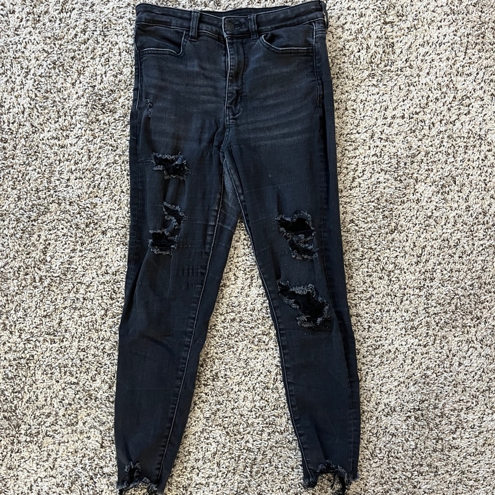 American Eagle, black jeans, size 8